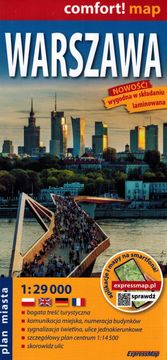 shumee Varšava 1:29.000. Plastificiran zemljevid / Zemljevid mesta. Izdaja 2025. ExpressMap