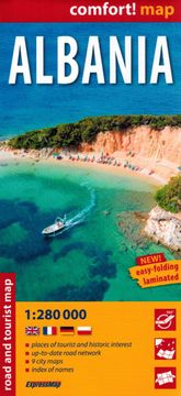 shumee Albanija 1:280.000. Plastificiran cestni in turistični zemljevid. Izdaja 2025. ExpressMap