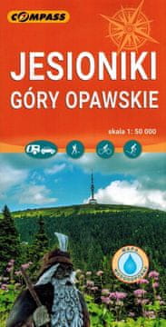 Compass Jesenike, Opavske gore 1:50.000. Plastificiran turistični zemljevid. Izdaja 2024. Kompas.