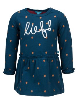 shumee Dekliška temno modra obleka s pikami Lief