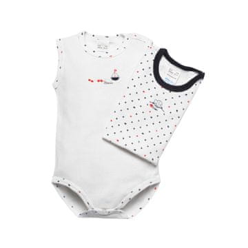 shumee 2-delni komplet otroških mornarskih bodijev brez rokavov, bele barve, Olimpias