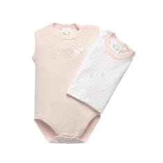shumee 2-delni komplet bodijev brez rokavov za dojenčke, bele roza barve, Olimpias