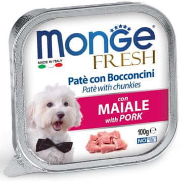 Monge Monge Dog Sveža pašteta in koščki svinjine 100 g