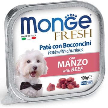 shumee Monge Dog Fresh pašteta in koščki govedine 100g