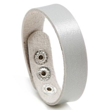 shumee Usnjena pletena nastavljiva zapestnica Garbari, siva, 22 cm