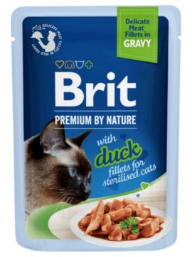 shumee BRIT PREMIUM CAT Adult Sterilised Račji fileji (vrečka) 85 g