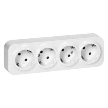 shumee Štirikratna nadometna vtičnica Schuko ToDo 2P+Z IP20 bela