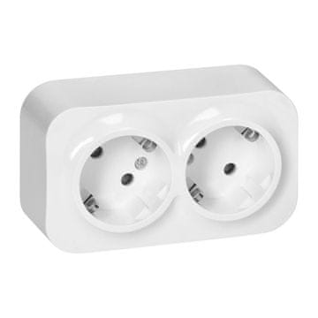 shumee Dvojna nadometna vtičnica Schuko ToDo 2x2P+Z IP20 bela