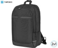 Natec KUDU univerzalni 2v1 nahrbtnik, do 39.6 cm (15.6), 19L, potovalni / poslovni, 8 žepov, vodoodporen, črn