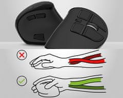 Natec Euphonie PRO vertikalna brezžična miška, BT / USB 2.4GHz, 4000DPI, 9 gumbov, polnilna baterija, USB-C