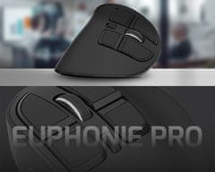 Natec Euphonie PRO vertikalna brezžična miška, BT / USB 2.4GHz, 4000DPI, 9 gumbov, polnilna baterija, USB-C