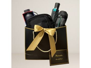 Halantex Luxusný pánsky darčekový set v elegantnej čiernej taške so zlatou mašľou