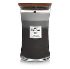 Woodwick Dišavna sveča Trilogy Fireside, Redwood, sandalovina Clove 609,5 g