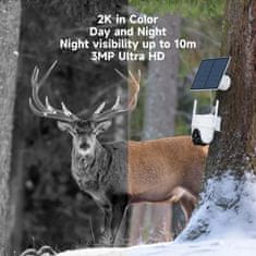 Arenti GO3G+SP2 2K 3MP 4G zunanja varnostna kamera z baterijo, SIM,