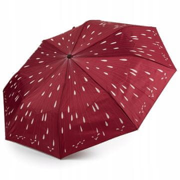 shumee Zložljivi dežnik, ki spreminja barvo, XL, ženski dežnik z bordo prevleko