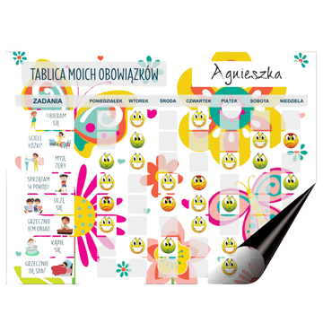 shumee Motivacijska tabla za otroke Tedenski hladilni planer Magnet + emotikoni
