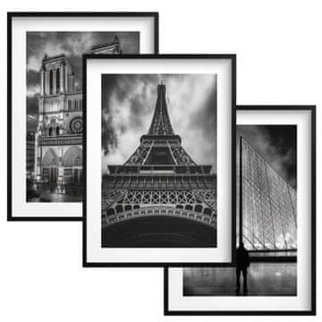 shumee Slike Stenski plakati Črno-beli za steno z okvirji Paris Eifflov stolp