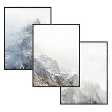 shumee Dekorativne stenske slike Plakati Triptih za steno spalnice Gore v megli