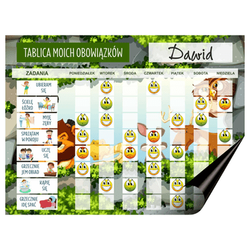 shumee Magnetni planer za hladilnik, tabla za otroške obveznosti, magnet + emojiji