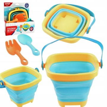 shumee Komplet za na plažo za pesek, vodo, zložljivo vedro, grablje, lopato, peskovnik