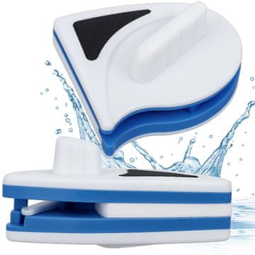 shumee Magnetni čistilec oken, dvostranski, za čiščenje stekla, magnetno čiščenje, moder