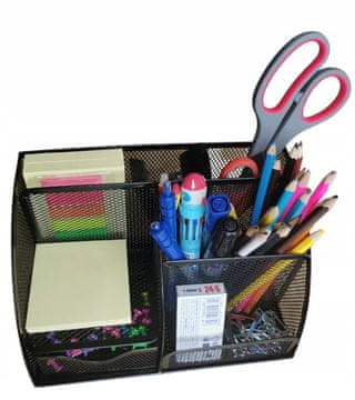 shumee Organizator za pisalno mizo s 6 predelki in predalom