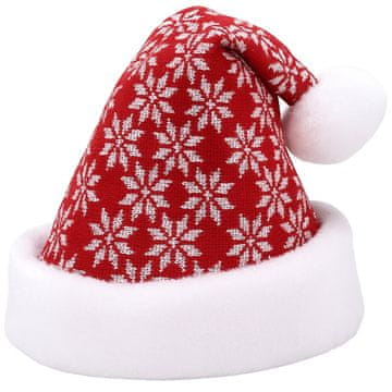 shumee Božičkova kapa s snežinkino pompom, rdeče-bela snežinkasta obleka za praznike
