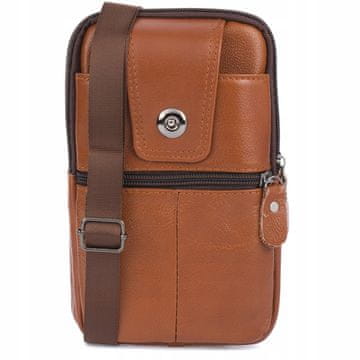 shumee Moška usnjena torba za čez ramo, denarnica za telefon, prostorna, Camel