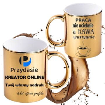 shumee Skodelica z vašim lastnim tiskom, fotografijo, logotipom, kot darilo, zlata