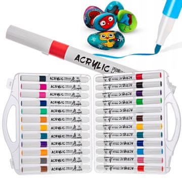 shumee Akrilni markerji za tkanine, kamne, oblačila, vodoodporni markerji, 24 kosov