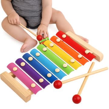 shumee Lesene činele za otroke, barvite, poučne, 8-tonski instrument