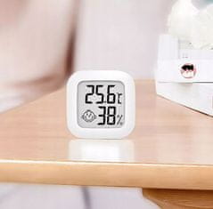 shumee Digitalni sobni termometer, elektronski higrometer, merjenje vlažnosti, bel smešek