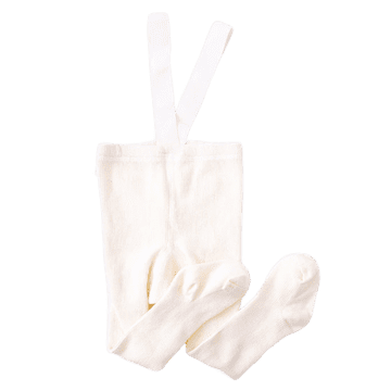 shumee Rebraste hlačne nogavice za dojenčke z naramnicami, kremne, velikosti L 12-24 Mcy