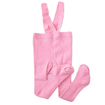 shumee Rebraste hlačne nogavice z naramnicami za dojenčke, roza, L, 12-24 mesecev