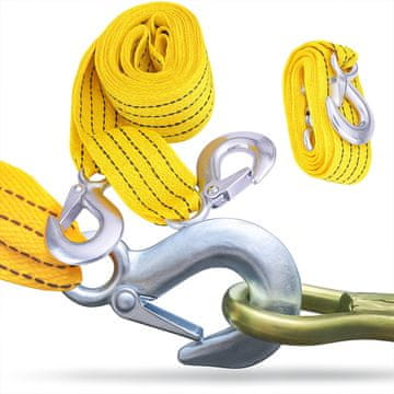 shumee Vlečna vrv, pas, trak, močna, za avto, za visečo mrežo, gugalnico, stol, 3 m rumene barve