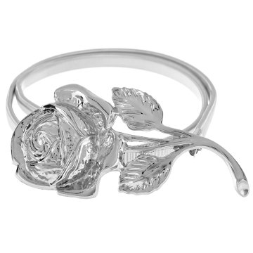 shumee PAS VZMETNI KOVINSKI ELASTIČNI DEKORATIVNI ŽENSKI KROŽNIK CVET VRTNICA