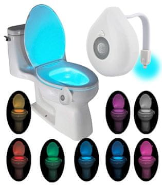shumee LED svetilka s senzorjem gibanja za stranišče - 8 barv, senzor somraka, avtomatski vklop