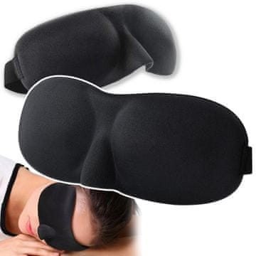 shumee 3D spalna maska z zavezanimi očmi, nastavljiva črna