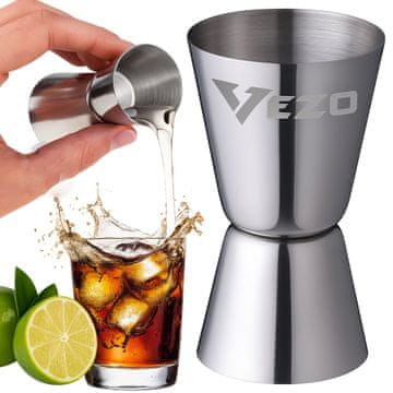 shumee Vezo dvostranska merilna skodelica za barmane za alkoholne pijače in koktajle, 25/50 ml