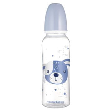 Canpol Ozka steklenička za hranjenje z mlekom 250 ml modra + cucelj 12 mesecev+