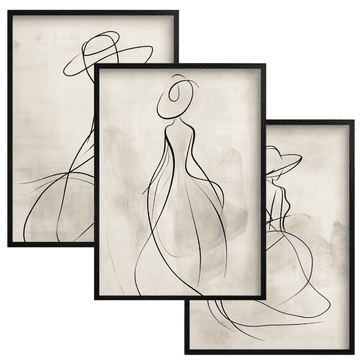 shumee Moderni plakati Stenske slike Triptih Boho v okvirju za ženske v dnevni sobi