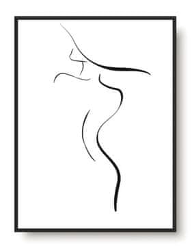 shumee Moderna posterska stenska umetniška slika za spalnico Line Art Woman
