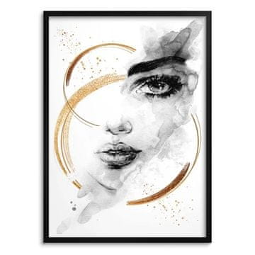 shumee Moderna stenska slika s posterjem Ženska, črn okvir za dnevno sobo, spalnico