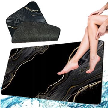 shumee Hitrosušeča kopalniška preproga, vpojna preproga, za tuš, kad, 50x80 črni vzorci