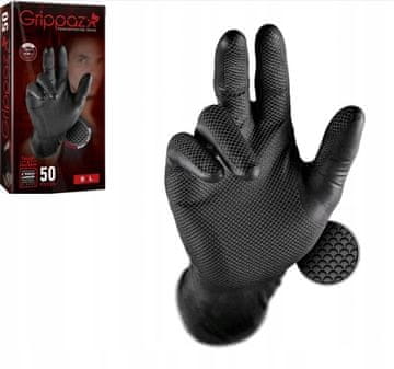 shumee NITRILNE DELAVNIŠKE ROKAVICE ZA MEHANIKE, MOČNE ČRNE, GRIPPAZ L/9 - 25 parov