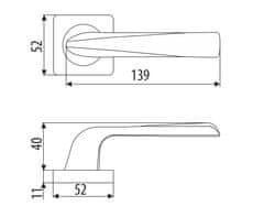 shumee Kljuka DH87, Erba, Basic Line, kvadratna plošča, grafitno satenirana, kromirana