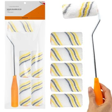 shumee Valjček za barvanje 10 cm, komplet rezervnih valjčkov za barvanje, 5 kosov + ročaj