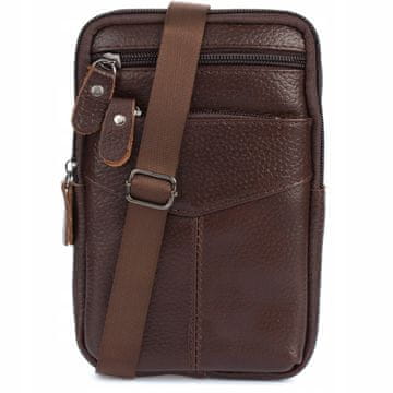 shumee Moška usnjena torba za telefon z naramnico, prostorna, C. Brown