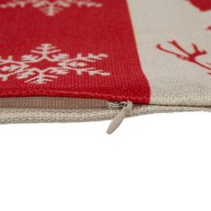 shumee Božična prevleka za vzglavnik Jasiek 4-delni komplet Božič 45x45 rdeča in bež