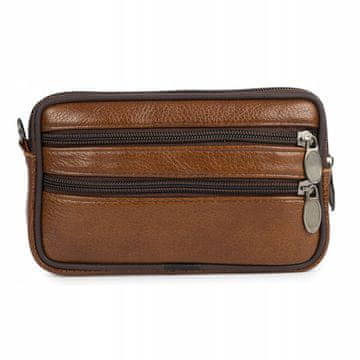 shumee Moška usnjena torbica za telefon in pas, prostorna, svetlo rjava